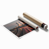 Extra large rolled print depicting vibrant floral scenery, ideal for classy bathroom or large living room decor.