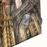 Large abstract wall art of Valencia scenery in muted earth tones on acrylic glass, suitable for dining room ambiance.