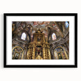Extra large abstract art print of vibrant, colorful Valencia scenery on textured canvas, framed in black.