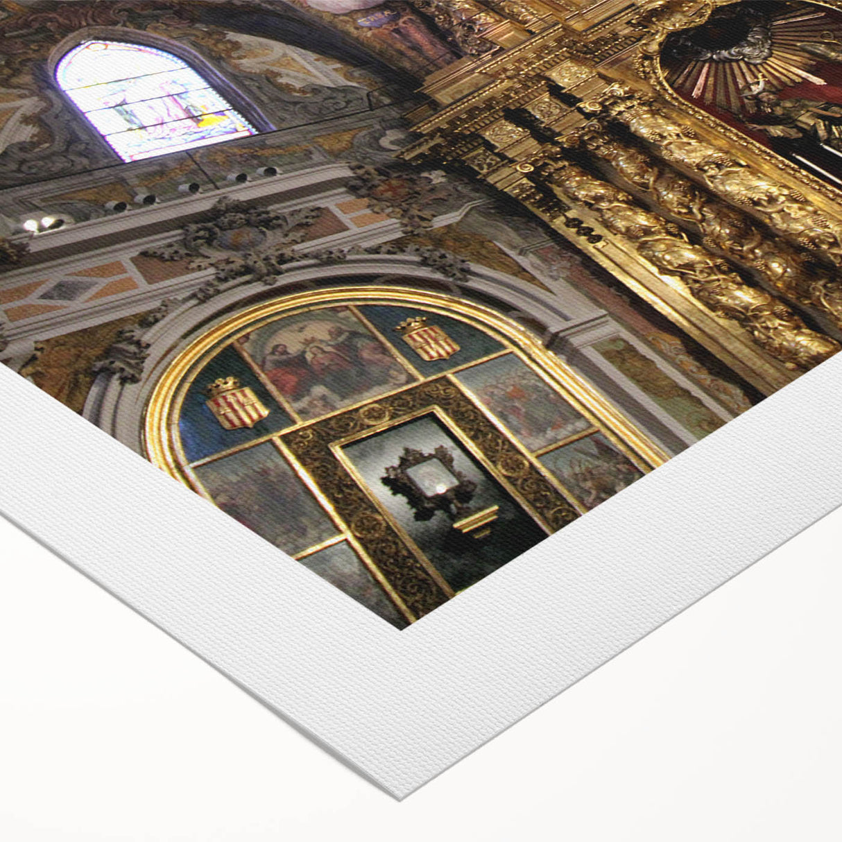 Art deco poster of Valencia scenery in soft pastel colors on rolled canvas, suitable for dining room wall art.