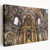 Large canvas print of Valencia, Spain cityscape in earthy tones, suitable for kitchen wall art.