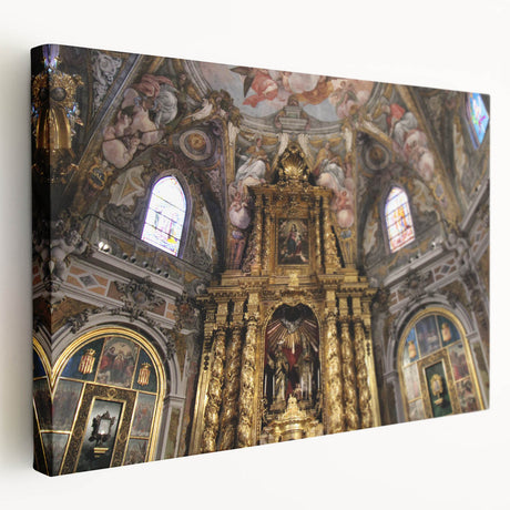 Large canvas print of Valencia, Spain cityscape in earthy tones, suitable for kitchen wall art.