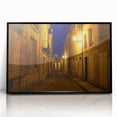 Large abstract wall art depicting a stylized Stockholm scenery in black and white tones on a framed acrylic.