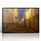 Large abstract wall art depicting a stylized Stockholm scenery in black and white tones on a framed acrylic.