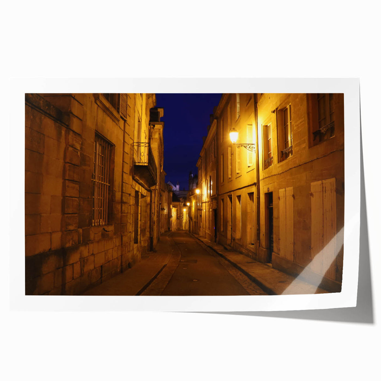Extra large rolled print of Stockholm scenery with muted green and blue tones, ideal for art wall in dining room.