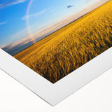 Art deco poster featuring a serene European scenery in muted green and blue tones on rolled canvas.