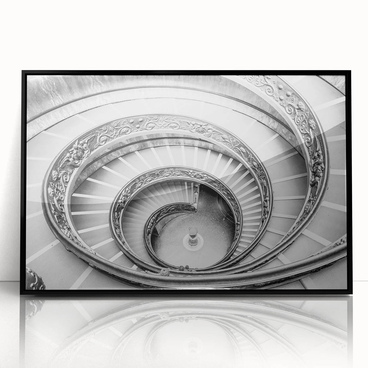 Large abstract wall art depicting the Vatican in muted gray tones on a framed acrylic print.