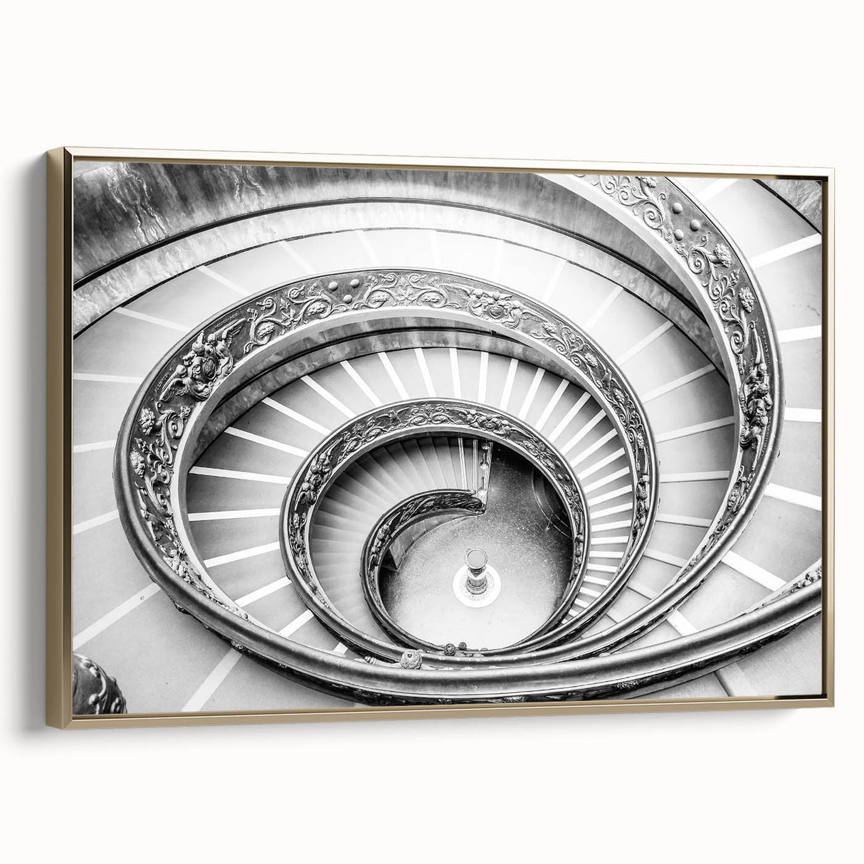 Framed canvas featuring a vintage-style landscape painting of the Vatican, with muted gold and black tones.