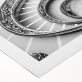 Art deco poster of the Vatican scenery, featuring muted earth tones on a rolled canvas, suitable for dining room decor.