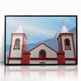 Large abstract wall art of Baja California scenery in black frame, featuring muted earth tones.