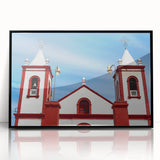 Large abstract wall art of Baja California scenery in black frame, featuring muted earth tones.