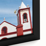Framed canvas featuring a textured, colorful depiction of Baja California scenery in black, ideal for living room decor.