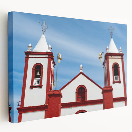 Large stretched canvas featuring a scenic view of Baja California with vibrant blue and green tones.