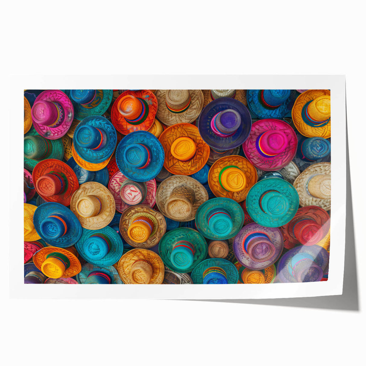 Rolled print of Cancun scenery with vibrant blues and greens, ideal for art wall dining room.