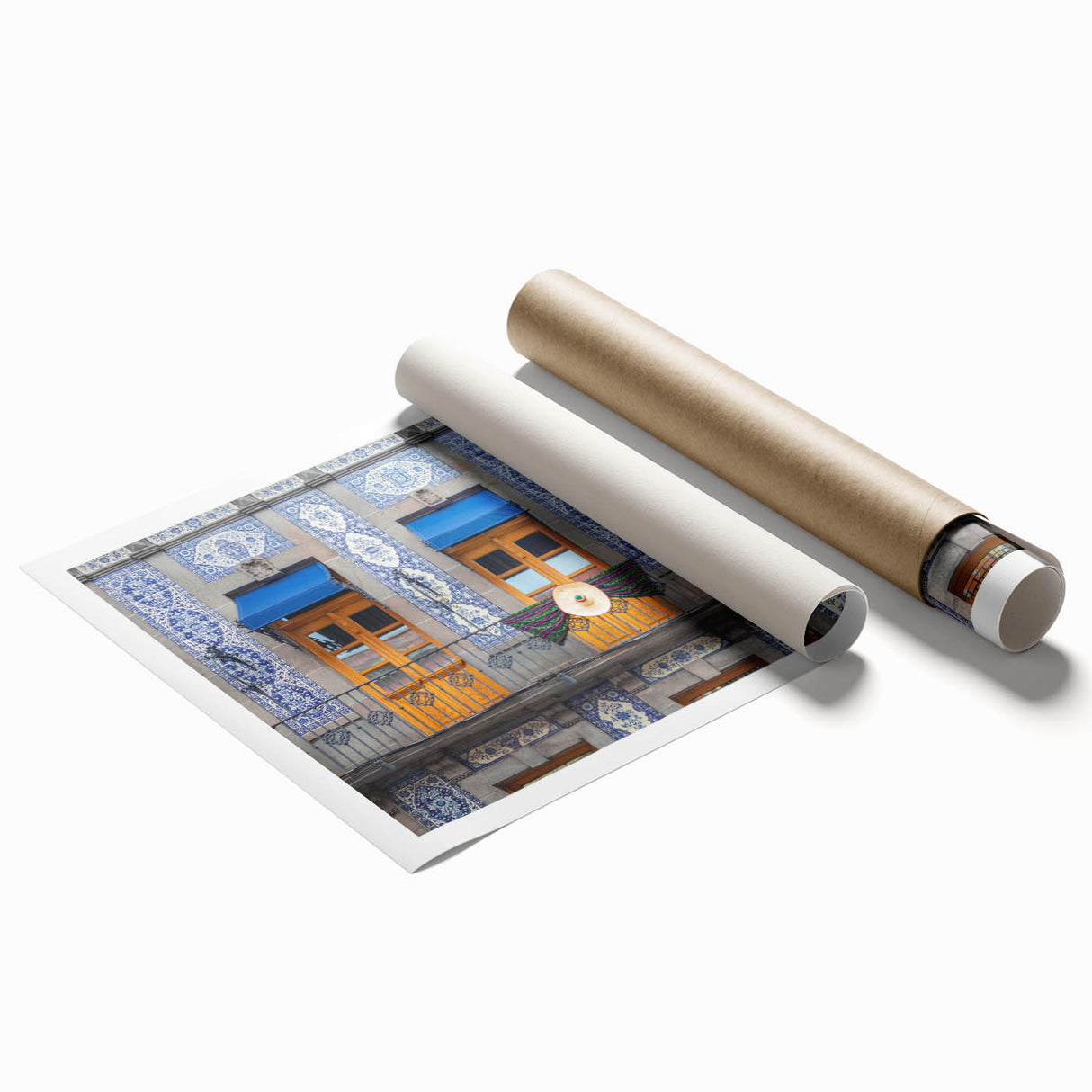 Extra large rolled print of Mexico City scenery featuring vibrant floral art, ideal for classy bathroom wall art.