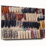 Large abstract wall art featuring a vibrant Oaxaca, Mexico scenery on acrylic glass.