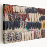 Large stretched canvas featuring a scenic view of Oaxaca, Mexico, with vibrant earth tones, ideal for kitchen wall art.