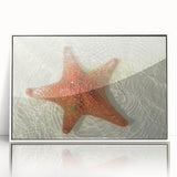 Acrylic print of a serene Quintana Roo landscape in pastel shades, framed in white.