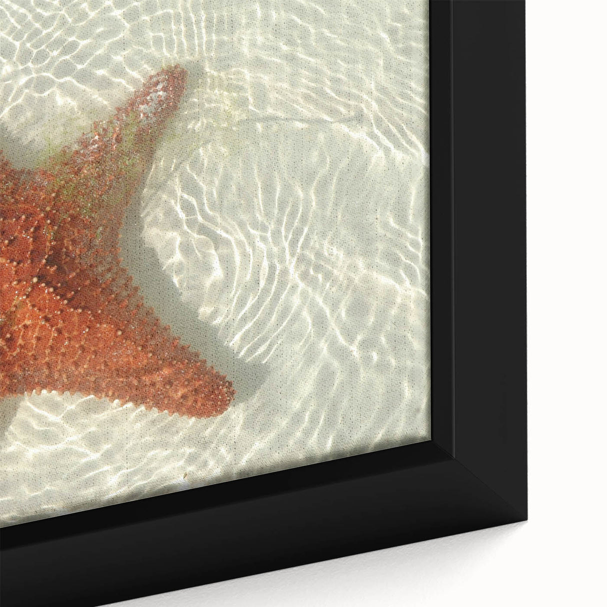Extra large black wall art featuring a textured, colorful Quintana Roo scenery on a framed canvas.
