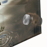 Large abstract wall art depicting the Yucatan scenery in vibrant hues on acrylic glass, suitable for dining room ambiance.