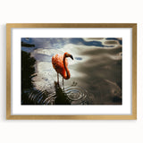 Extra large abstract art print featuring textured scenery of Yucatán, Mexico in a gold frame, suited for living room decor.