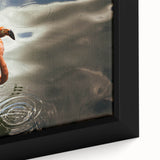 Extra large framed canvas featuring a textured depiction of Yucatán, Mexico, with vibrant colors on a black background.