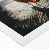 Art deco poster featuring a serene Yucatan scenery in muted earth tones on a rolled canvas, suitable for dining room walls.