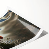 Extra large wall art of line art flowers in black and white, printed on rolled canvas, suited for large living room spaces.