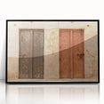 Large abstract wall art of Dubai skyline in muted gray and blue tones on a framed acrylic.