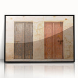 Large abstract wall art of Dubai skyline in muted gray and blue tones on a framed acrylic.