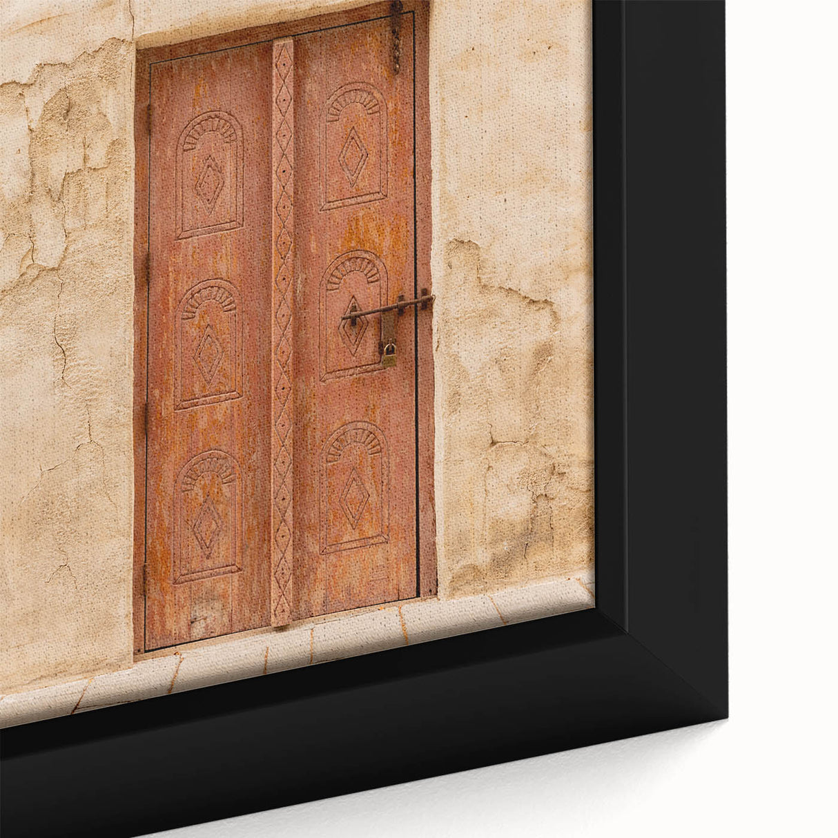 Extra large framed canvas featuring a textured depiction of the Dubai skyline in black with colorful art accents.