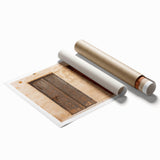 Extra large rolled print of Dubai skyline with muted earth tones, ideal for classy bathroom wall art.
