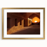 Extra large wall art for living room featuring an abstract textured print of a Middle Eastern scenery in gold and earth…