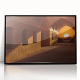 Large abstract wall art depicting a Middle Eastern scenery in Iran with a black frame, acrylic print.