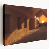 Large canvas print of a Middle Eastern landscape in earthy tones, suitable for kitchen wall art.