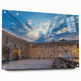 Acrylic print of Jerusalem scenery in muted earth tones, suitable for bedroom or dining room decor.