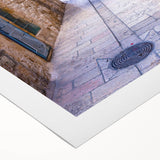 Art deco poster of Tel Aviv skyline in muted earth tones on rolled canvas, suitable for dining room wall art.