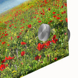 Large abstract wall art of a Middle Eastern scenery in muted earth tones on acrylic glass, suitable for dining room ambiance.