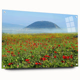 Acrylic print of a large abstract representation of a Middle Eastern landscape in earthy tones.