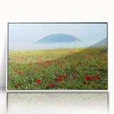 Art deco poster featuring a serene Middle-Eastern landscape in soft pastel tones, framed acrylic, ideal for nursery wall art.