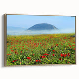 Framed canvas featuring a vintage-style landscape painting of the Middle Eastern scenery, with muted gold and black tones.