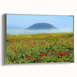 Landscape art painting of a Middle Eastern scenery on a silver-framed canvas.