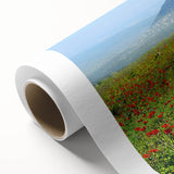 Art deco poster of Middle Eastern scenery in soft pastel shades on rolled canvas, ideal for nursery wall art.