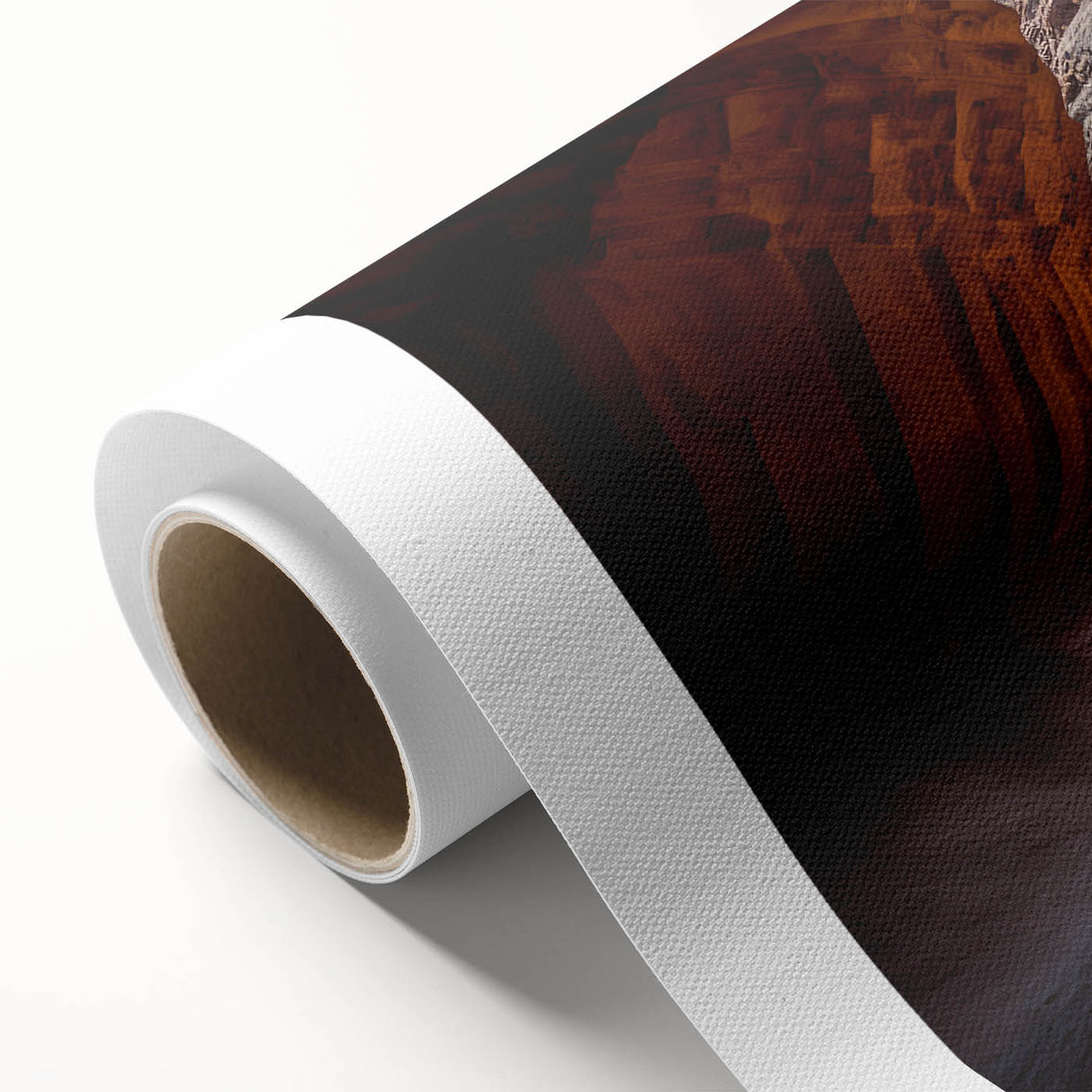 Art deco poster of Jordan scenery in muted earth tones on rolled canvas, ideal for nursery wall art.