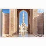 Black and white photograph of Oman landscape on large stretched canvas, ideal for kitchen wall art.