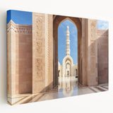 Middle Eastern landscape on large stretched canvas with warm earth tones, ideal for kitchen wall art.