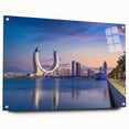 Acrylic print of a large abstract depiction of Qatar scenery in muted earth tones, suitable for bedroom or dining room decor.