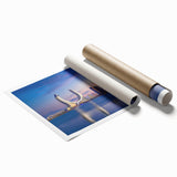 Extra large rolled print of a Middle Eastern Qatar scenery with muted earth tones, ideal for classy bathroom wall art.