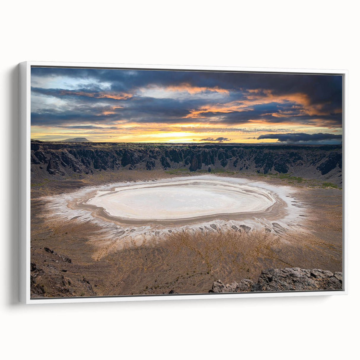Vintage poster art of a Middle Eastern landscape on framed canvas, featuring vibrant color palette.
