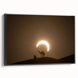 Black and white framed canvas of Abu Dhabi landscape, ideal for bedroom wall art.